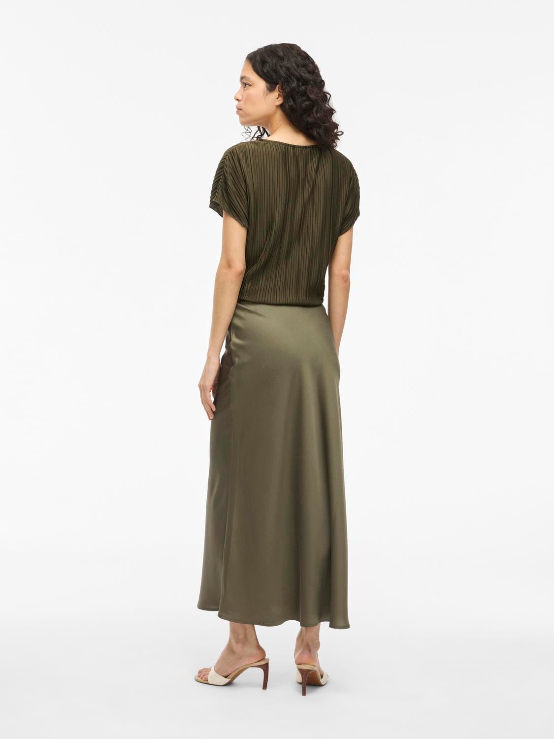 VIELLETTE Midi Skirt - Dusty Olive - VERO MODA & VILA Bergvik